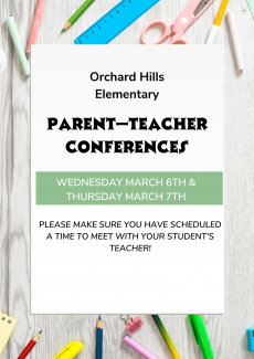 Parent Teacher Conferences March 6th and 7th 