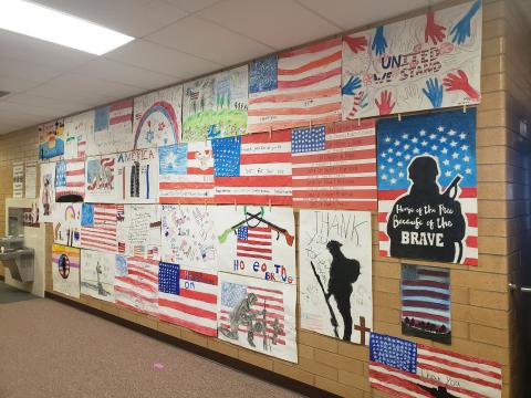 Orchard Hills Students Made Posters to Remember Thirteen Fallen Soldiers