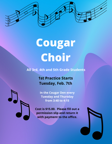 Cougar Choir Starting February 7th, 2023