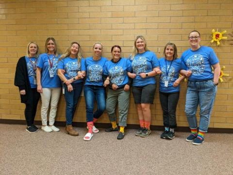 EEC Teachers "Rocking Their Socks" for Down Syndrome Day