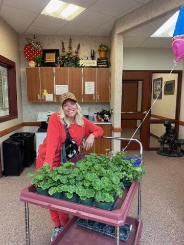 Macie Steele Delivers Plants for Teachers