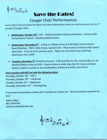 Cougar Choir Info