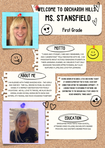 Welcome Ms. Stansfield - First Grade