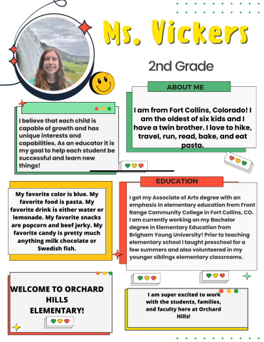 Welcome Ms. Vickers - 2nd Grade