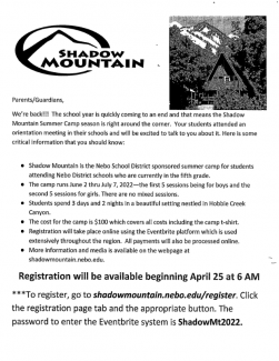Shadow Mountain Summer Camp information