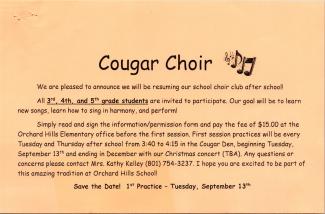 Cougar Choir Information