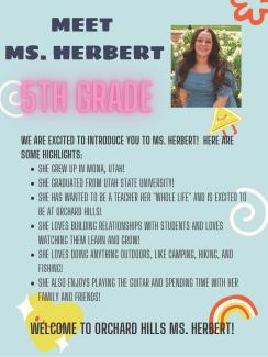 Ms. Herbert New 5th Grade Teacher