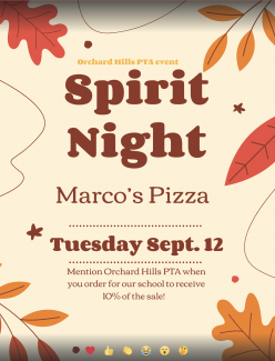 Spirit Night at Marcos Pizza