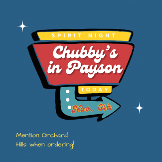 Spirit Night at Chubby's in Payson Today