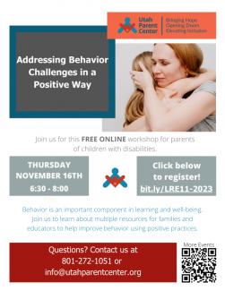 Addressing Challenging Behaviors Flyer