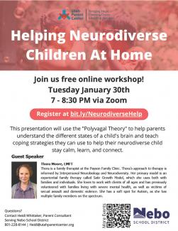 Helping Neurodiverse Children at Home Flyer