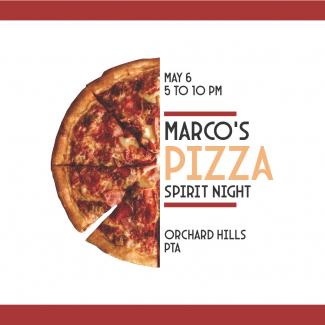 Spirit Night - Marco's Pizza May 6th
