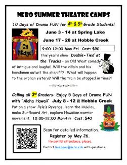 Nebo Summer Theatre Camp Flyer